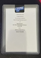Topps 2026 Star Wars Chrome - Oppo Rancisis 1/1 Printing Plate Book REDEMPTION  picture