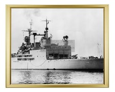 USS NORTON SOUND AVM-1 MISSILE TEST SHIP SAN 8X10 GOLD FRAMED PHOTO picture