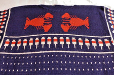 Vintage Great Island Knits Harpswell Maine Hand Loomed Cotton Lobster Buoy Row picture
