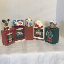Vtg Hallmark Keepsake Christmas Ornaments 1990 92 93 95 99 lot of 5 -4 w/Box picture