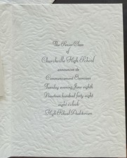 RARE 1948 CHURCHVILLE VA HIGH SCHOOL COMMENCEMENT EXERCISE INVITATION G picture