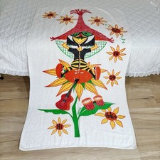 Vintage Royal Terry Of California Groovy Buzy Bee Extra Large Beach Towel NOS picture