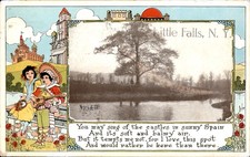 Little Falls NY River Landscape Embossed P.P. & O.N. c1910s Vintage Postcard picture