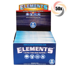 Full Box 50x Packs Elements Ultra Thin King Size | 33 Papers Each | 2 Free Tubes picture