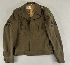 Vintage US Army Ike Wool Jacket WWII 4th Infantry Division Corporal Original picture