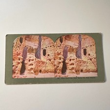Cave Dwelling Near Santa Fe NM Antique Stereoview Card 5H6-4 picture