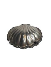 Vintage Leonard Silver Plate Clam Shell Caviar Butter Dish w/ Glass Insert  picture