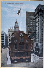 Boston Massachusetts Old State House Street Scene Antique Postcard c1910 picture