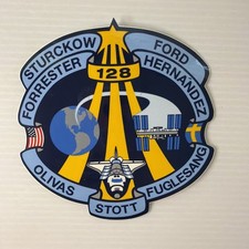 NASA Sticker vtg STS-128 Space Shuttle DISCOVERY Launch Team ISS Stott Fuglesang picture
