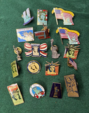 Vintage Statue of Liberty Centennial 1886-1986 Lapel Pin Lot 18 Pc Patriotic NYC picture