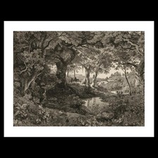 Johann Wilhelm Schirmer - The Large Italian Landscape (1841) Art Card Print picture