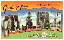 Vintage Greetings From Danville Pennsylvania Montour County Postcard - P38 picture