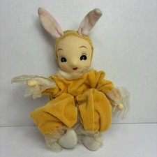 Vintage Sarco Japan Mop-Pets Stockinette Knee-Hugger Pixie Bunny - Yellow picture