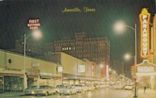 AMARILLO Texas 1950-60s Night view of Polk Street Version 2 OLD PHOTO picture