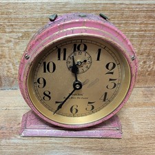 1928 Westclox Baby Ben De luxe Alarm Clock Pink & Gold Manufactured On Halloween picture