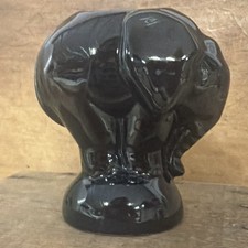 Frankoma #180 Black Glazed Elephant Vase RARE tan clay 1942  picture