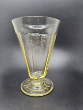 Princess Topaz Yellow Tall Footed Tumbler Depression Glass Anchor Hocking picture