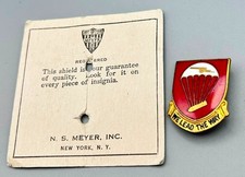 WWII 456th Parachute Field Artillery BN We Lead The Way DI Pin W/ Card by Meyer picture
