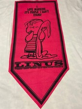 VTG 1967 Peanuts LINUS Pink Mankind Felt Banner Pennant Rare picture
