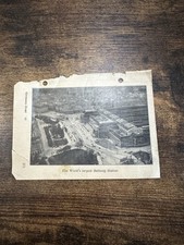 Vintage Leipzig Germany Railway Station Tourist Guide Book Page Ephemera picture