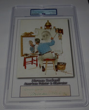Norman Rockwell signed autographed PSA DNA custom 5x7 Saturday Evening Post picture