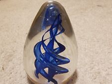Vintage Egg Teardrop Blue Cobalt Swirl Helix Tentacle 4