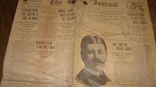 1908 Boston Journal Newspaper, see description- Houdini + many strange headlines picture