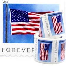 USPS 2019 American Flag Postage – 1 Roll of 100, Mint Condition picture