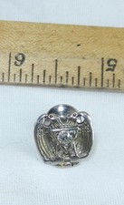 Vintage 10K Gold Diamond Masonic Freemasons Double Eagle Pin  picture