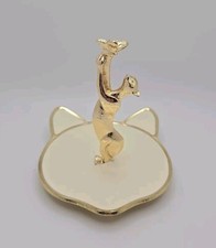Cynthia Rowley Retired Metal Enamel Gold Cat Butterfly Jewelry Dish Ring Holder picture