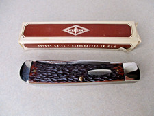 Vintage Western USA 691 B Jigged Delrin 2 Blade Trapper Knife With Box Knives picture