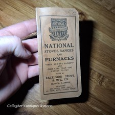1920 Antique ΝΑΤΙOΝAL STOVES, RANGES ANDFURNACES Pocket Notebook Un-Used picture