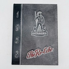 1958 The Re-Echo Annual Yearbook Emporia Senior High Kansas Hardcover picture