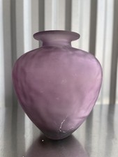 Spanish Translucent Purple Large Bulbous Flower or Feather Vase Made In Spain picture