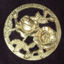 Unmarked Brass Metal Medallion Paperweight Art 3.25