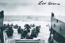 Leo Heroux Signed Autographed 4x6 Photo WWII D-Day Omaha Beach US Army Belgium picture