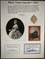 Hair Mary Todd Lincoln Abraham First Lady Authentic Relic Sotheby Forbes COA Old picture
