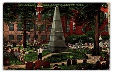Boston MA c1908 Old Granary Burying Ground Cemetery Massachusetts Postcard G2 picture
