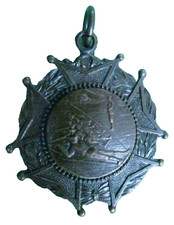 1948-49 Shooting Medal Fob Medal Div 1  Bronze Antique Original picture