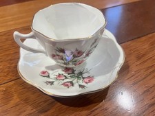 Vintage Royal Kent Tea Cup & Saucer - Roses - England picture