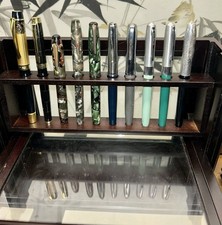 Estate Lot Of 10 Vintage Pens Glass Case Parker,Sheaffer,HERO,Wearever 14k, 14KP picture