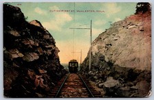 K21/ McAlester Oklahoma Postcard c1910 Trolley Cut First Street 138 picture