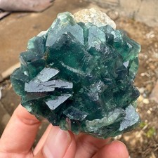 170G Natural cubic green fluorite crystal cluster rough mineral specimen Healing picture