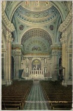 1911 Phila Cathedral Interior Postcard w/ Reading Terminal Station Cancel picture