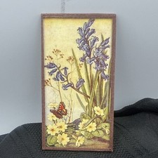 Vtg Beautiful Floral Miniature Dollhouse Print 2” x 3” picture