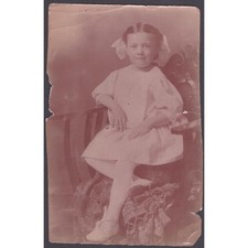 Antique Photo Girl Berenice Resser Perry Iowa c1905-1912 Pearl Choker picture
