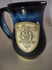 Vintage 1997 King Richard’s Faire Stoneware Mug Tankard CE Pottery Blue Glaze picture