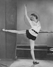 British Actress Molly Lamont Exercising On A Barre Old Photo picture