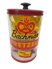 Vintage Bachman Pretzels Counter Display Container & Metal Lid VG picture