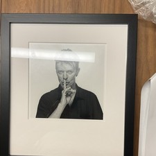 David Bowie Black & White Portrait Photograph Print Framed in Black Frame picture